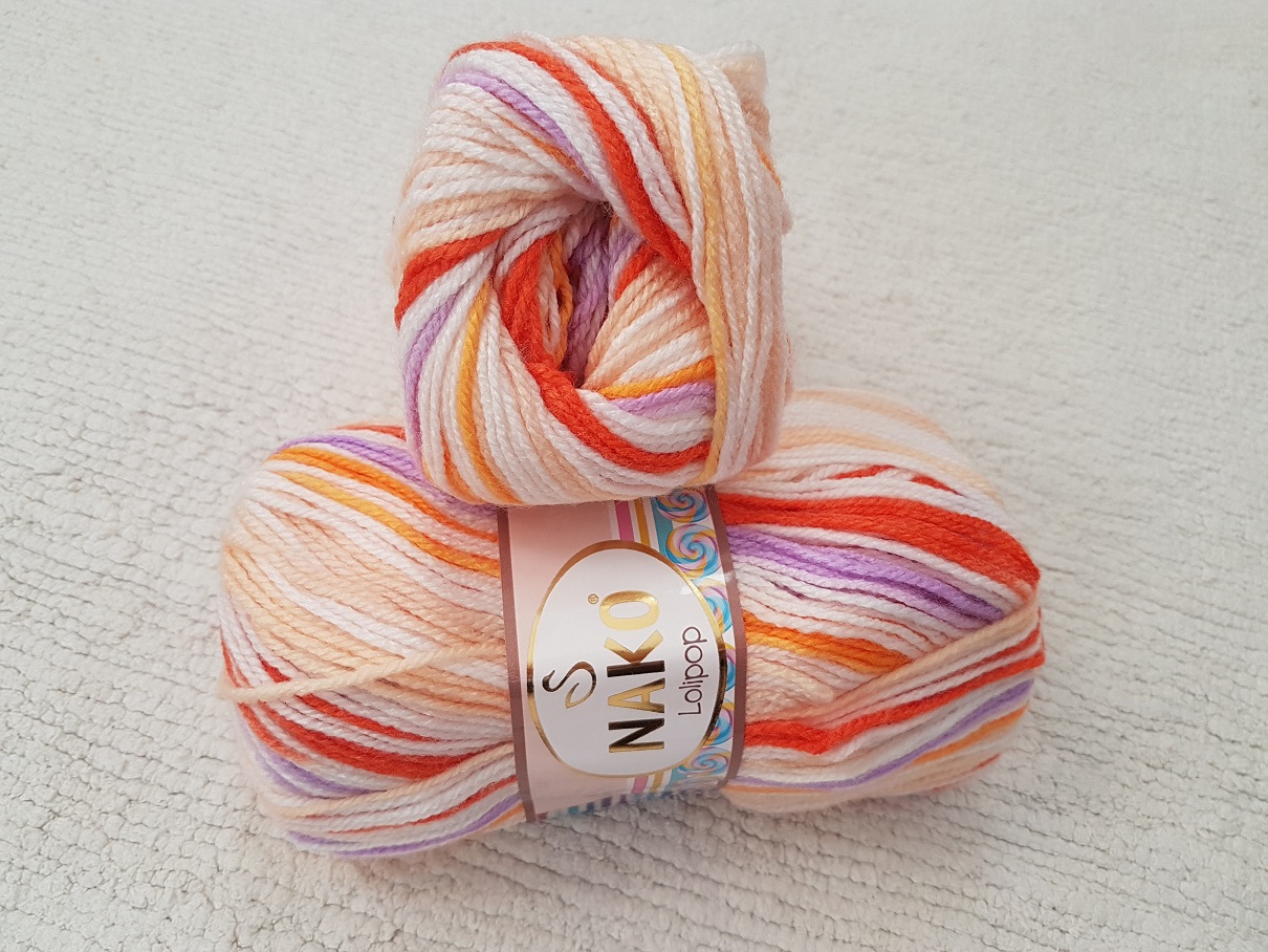 Lolipop (81631 biela + oranžová + fialová)