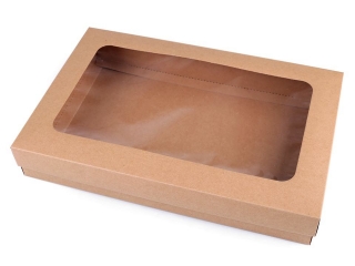 Papierová krabica NATURAL (s priehľadom, 22x34x5cm)