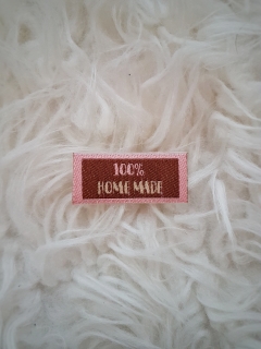 Nažehľovačka tkaná farebná 100%HOME MADE (ružová, 4 x 2cm)
